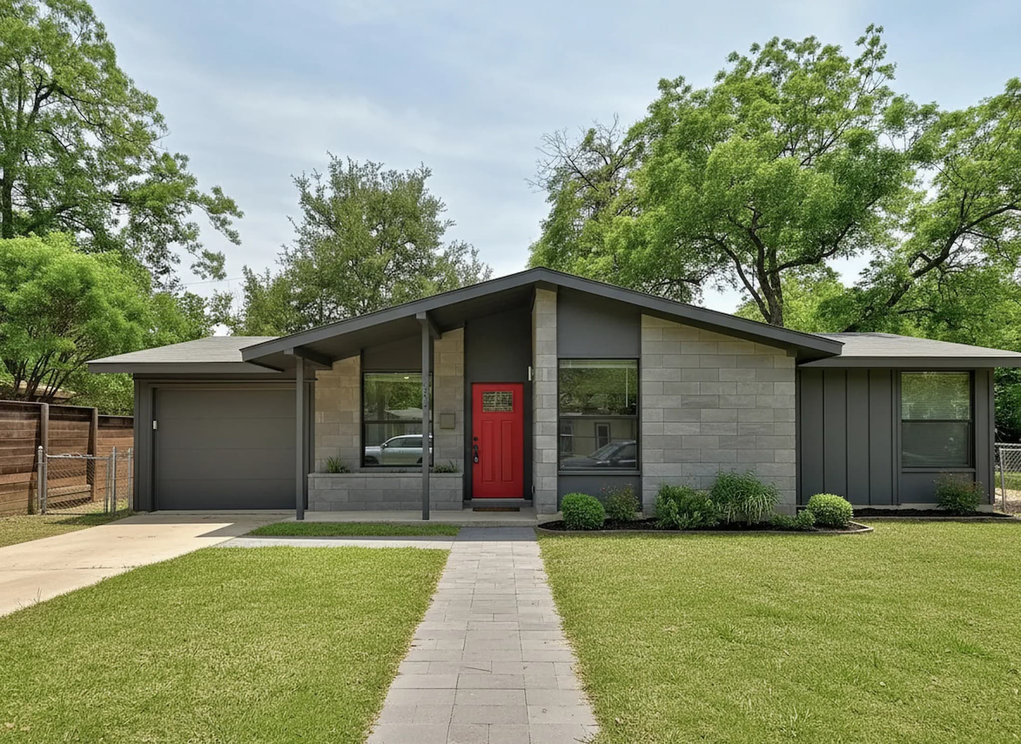 Exterior renovation concept visualization on a real house photo