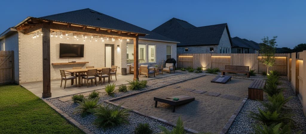 Patio and outdoor living concept after