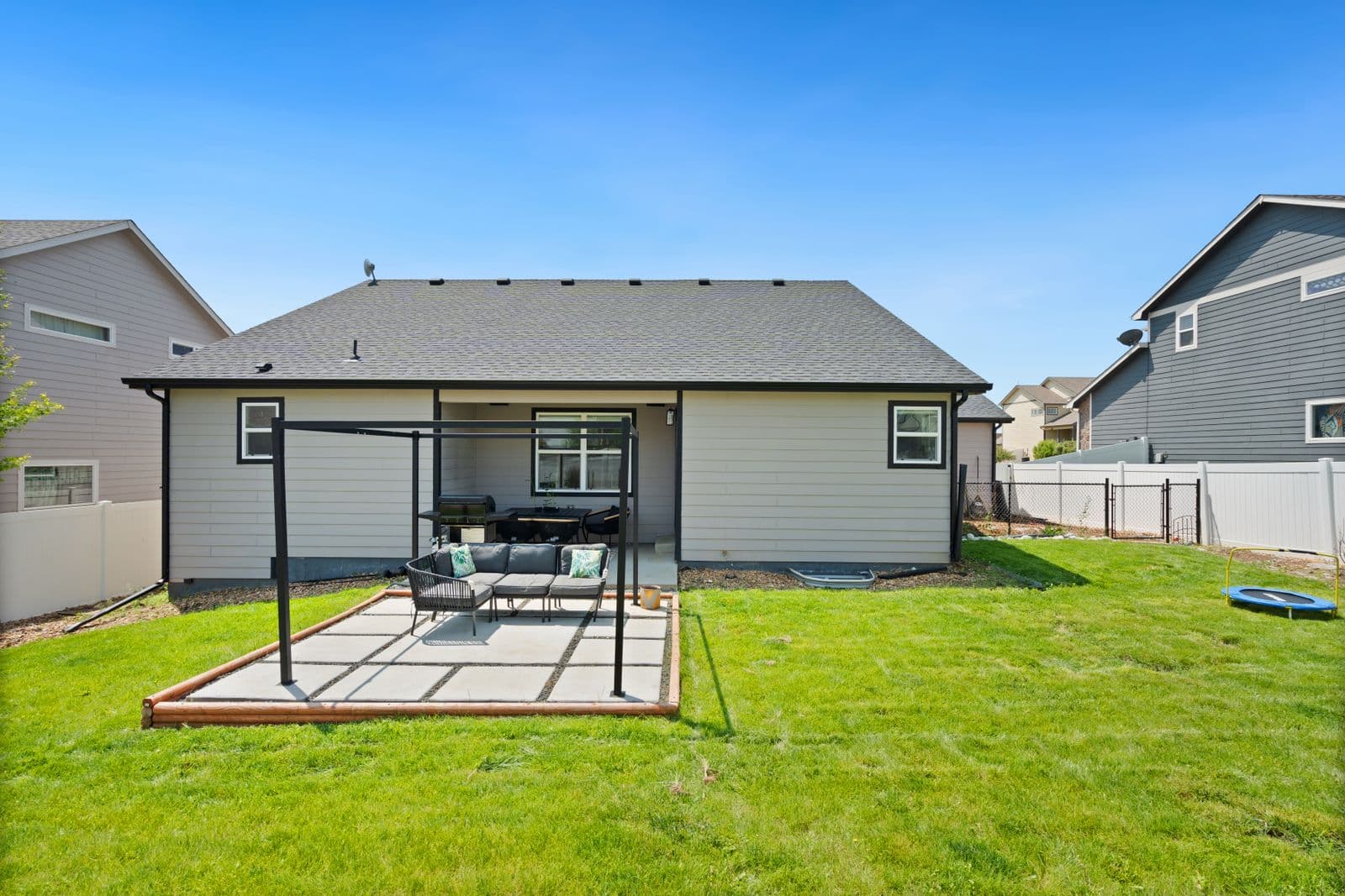 Before: the original photo used for the ipe hardwood deck with pergola and spa concept
